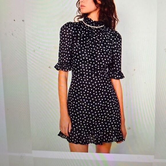 Sandro Pearl Crystal Polka Dot Mini Dress Size small (missing) - Picture 1 of 13